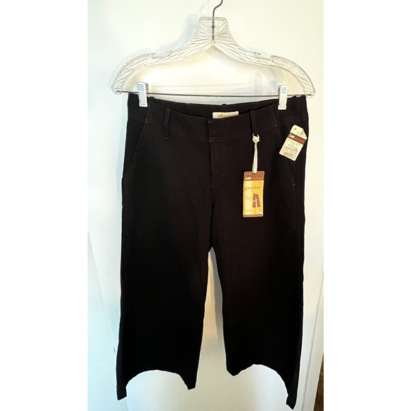 Gaucho Capri Jeans 5/6 NEW Lee Womens Black Denim Flared Casual 70's Retro Y2K - Picture 10 of 10